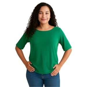 Covington Essentials Emerald green boat neck Long Sleeve Top XL
